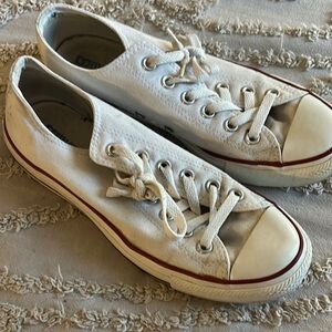Converse White Sneakers with Red Accents